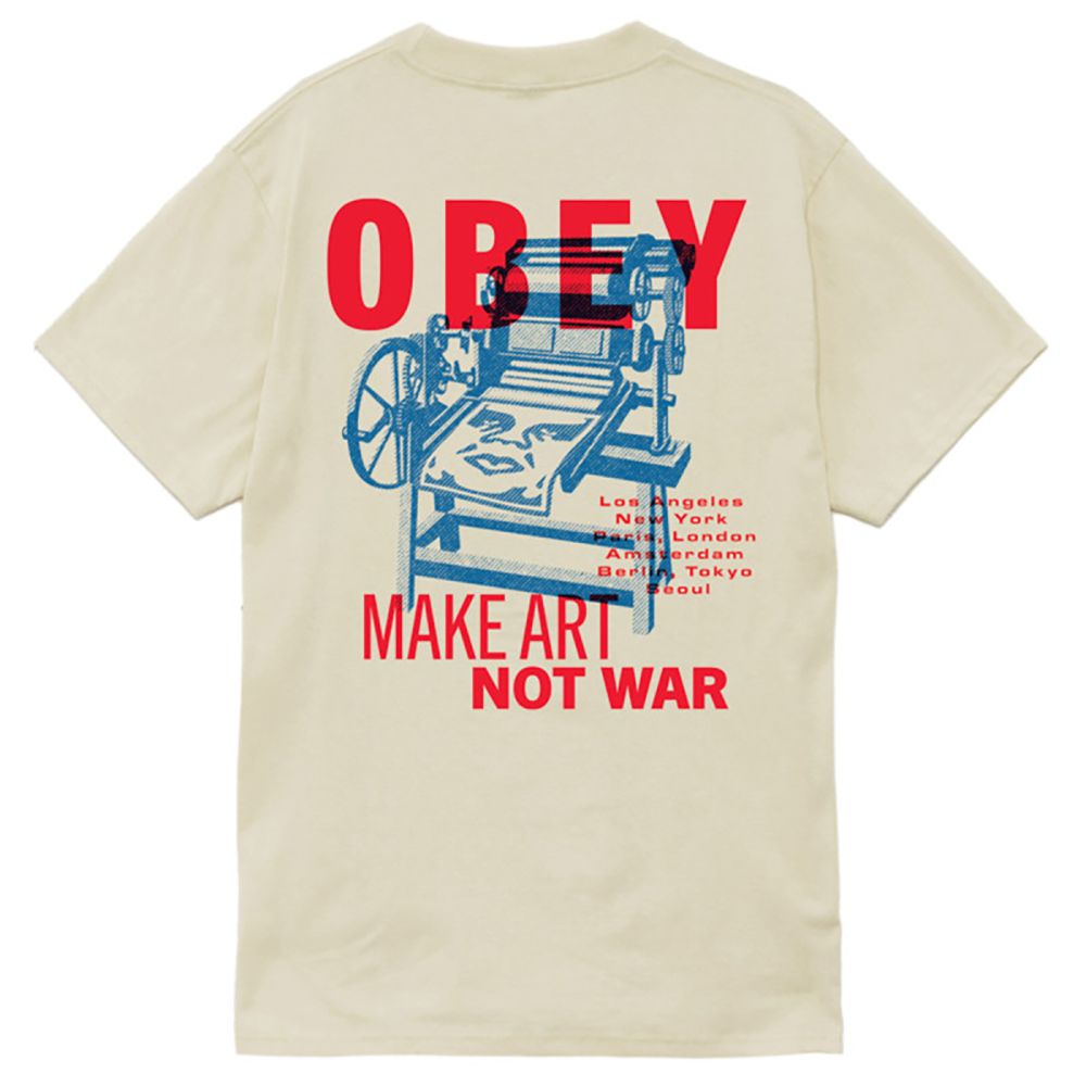 CAMISETA OBEY PRINTING PRESS MAKE ART CREAM | Mechanic