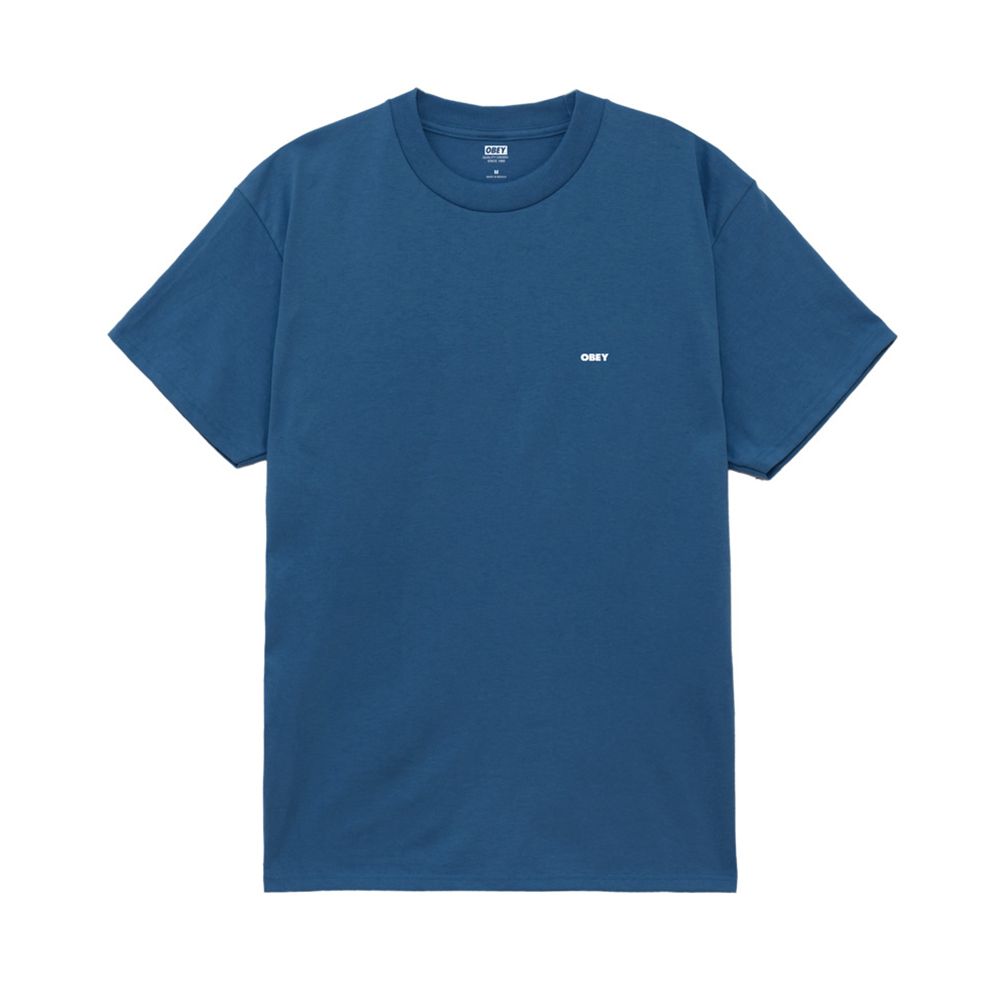 CAMISETA OBEY ICON STENCIL FLAME HARBOR BLUE | Mechanic