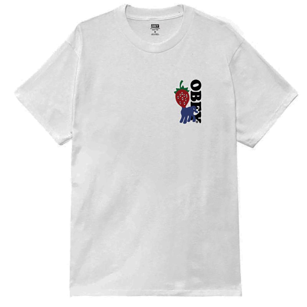 CAMISETA OBEY STRAWBERRY WHITE | Mechanic