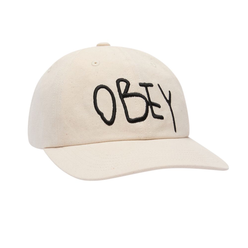 GORRA OBEY JOT 6 PANNEL VELCRO BACK UNBLEACHED | Mechanic