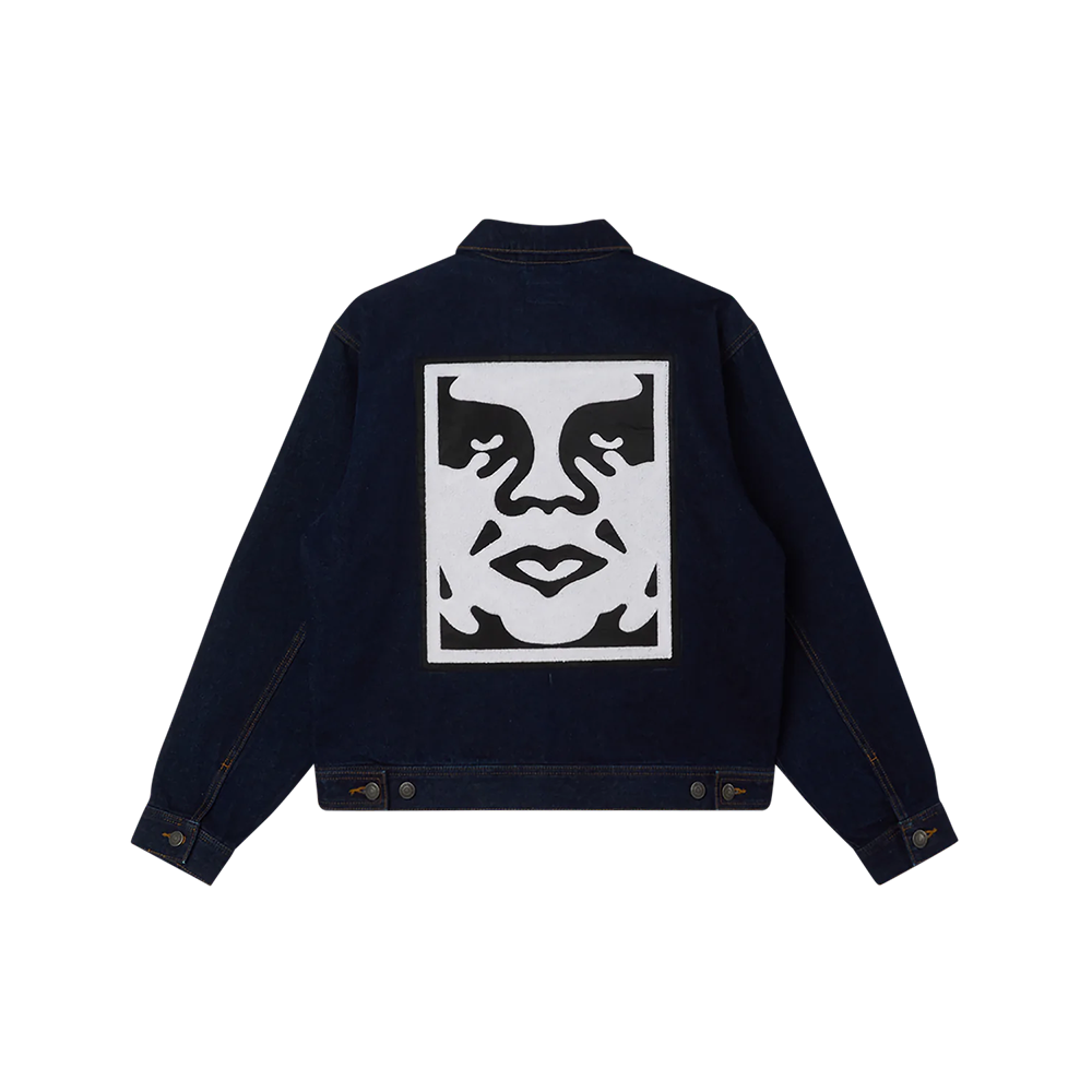 CHAQUETA OBEY ICON HARDWORK ZIP UP JACKET RINSE INDIGO | Mechanic