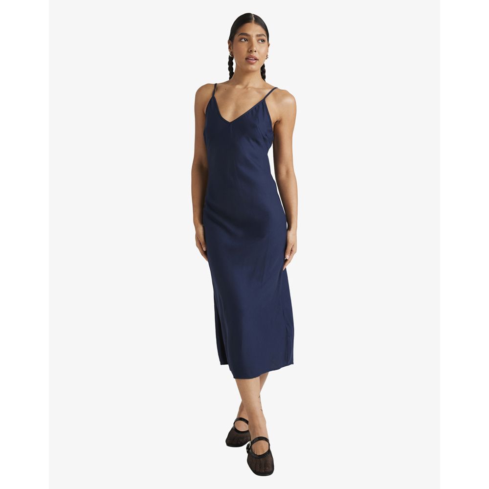 VESTIDO RVCA EVERYDAY MIDI NAVY MARINE | Mechanic