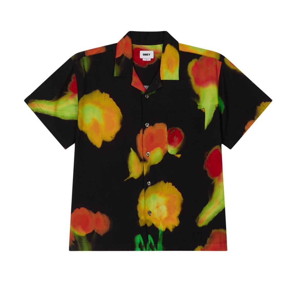 CAMISA OBEY KINNEY WOVEN BLACK MULTI | Mechanic