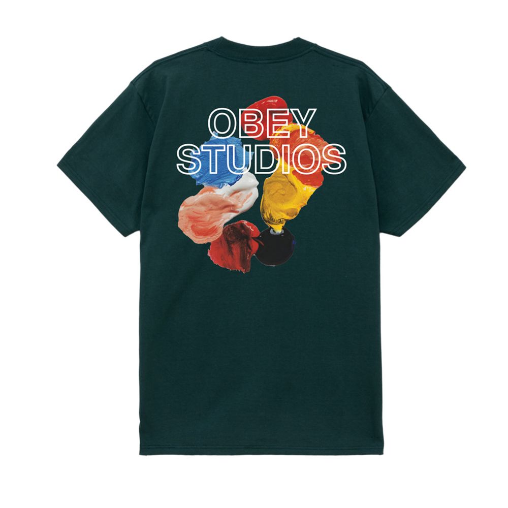 CAMISETA OBEY STUDIOS PALETTE RAIN FOREST | Mechanic