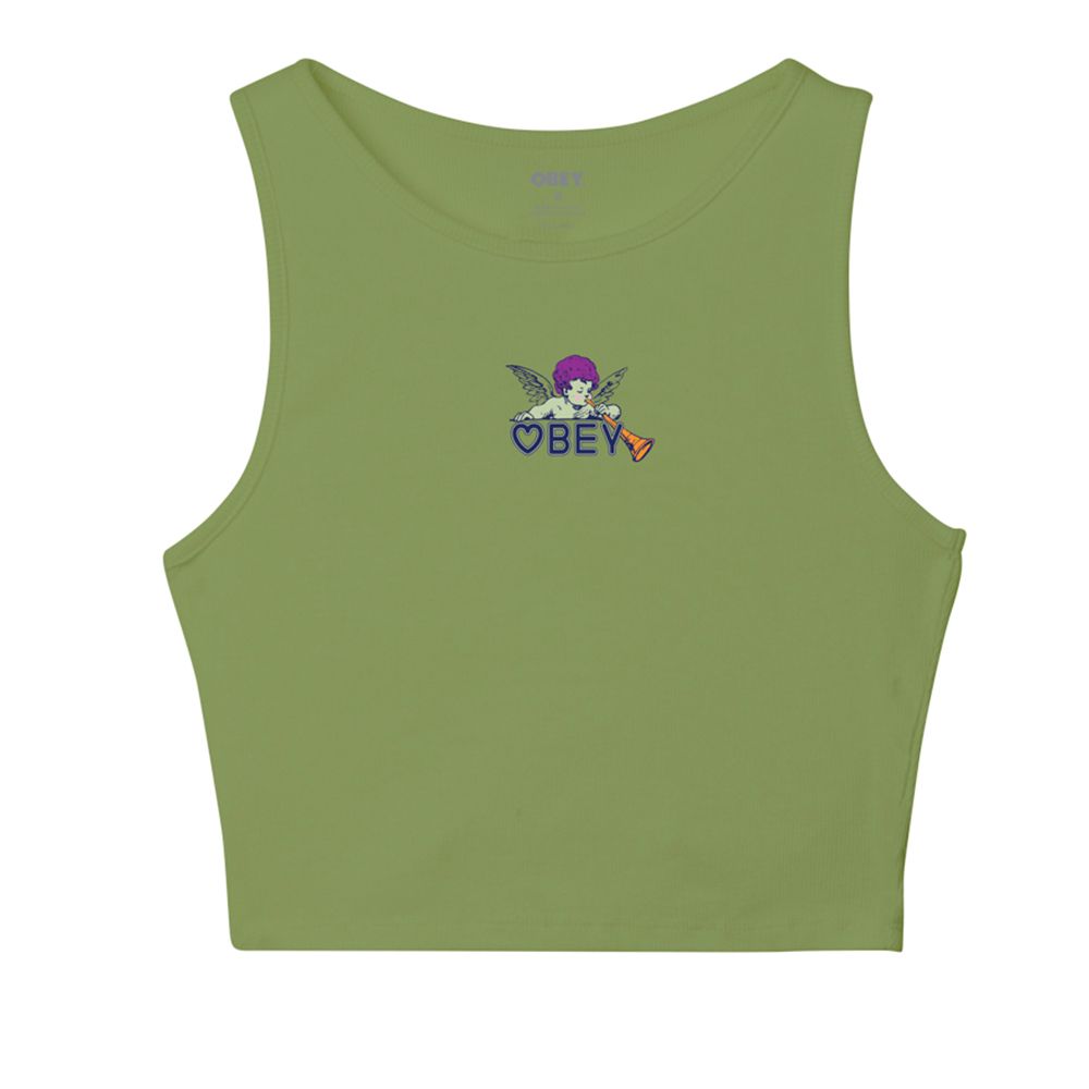 CAMISETA OBEY CHERUB HEART PIQUANT GREEN | Mechanic