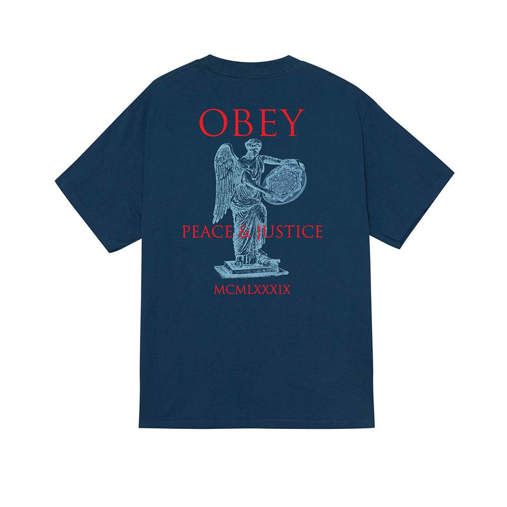 CAMISETA OBEY & PEACE JUSTICE STATUE HARBOR BLUE | Mechanic